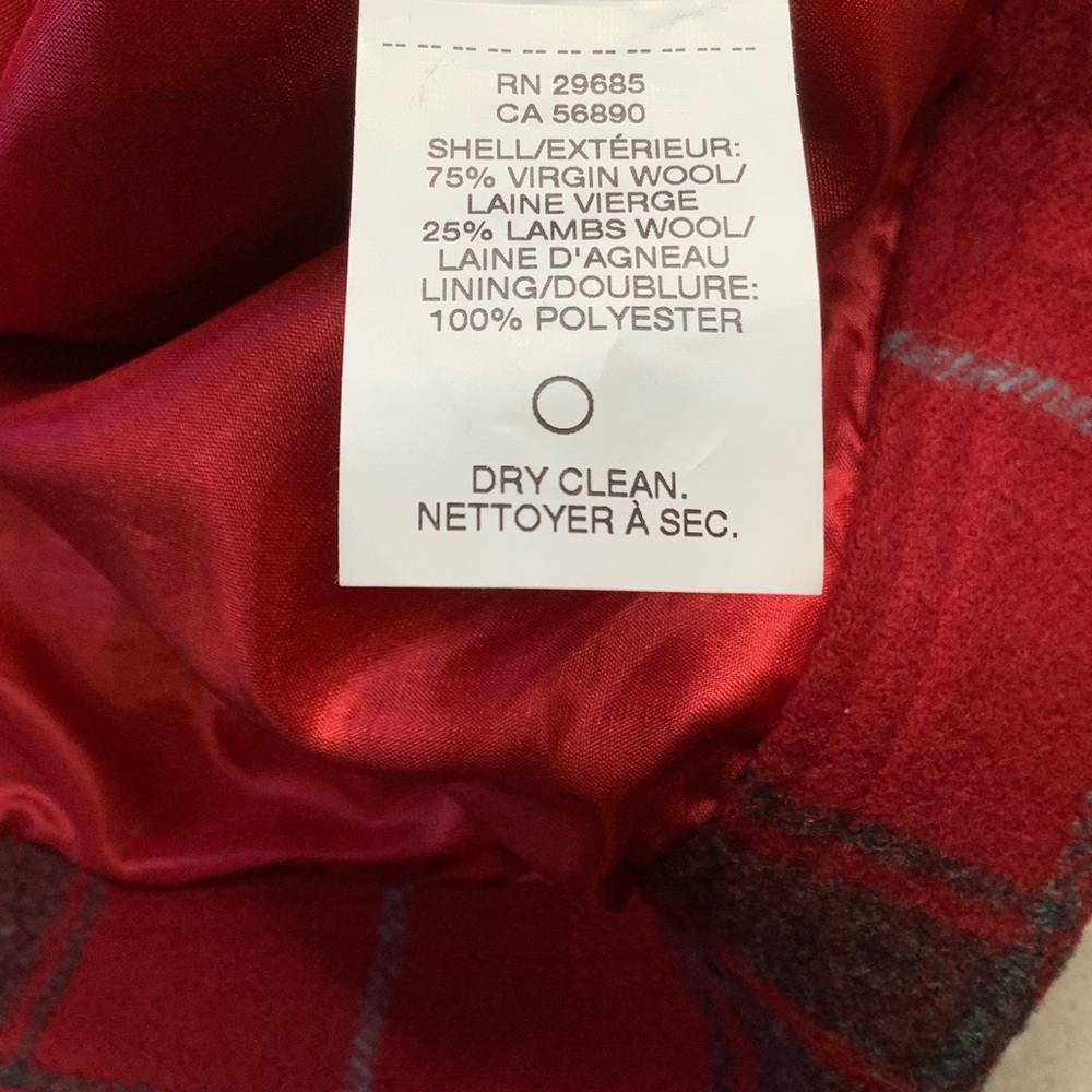 ❗️SOLD❗️Pendleton Crop Zip Wool Plaid Jacket XL Red Multi Plaid Lambs/Wool - Picture 7 of 8